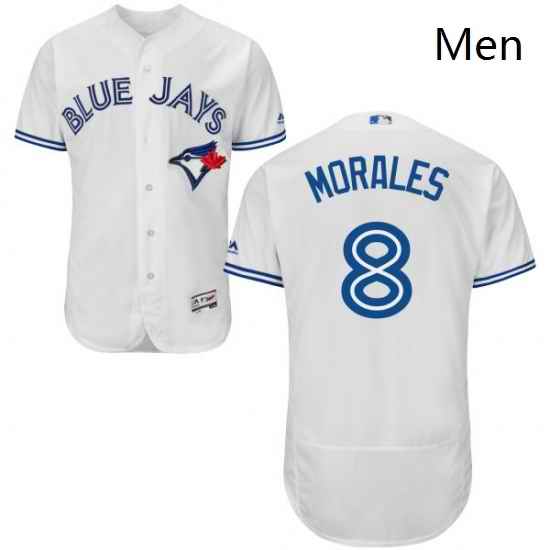 Mens Majestic Toronto Blue Jays 8 Kendrys Morales White Flexbase Authentic Collection MLB Jersey